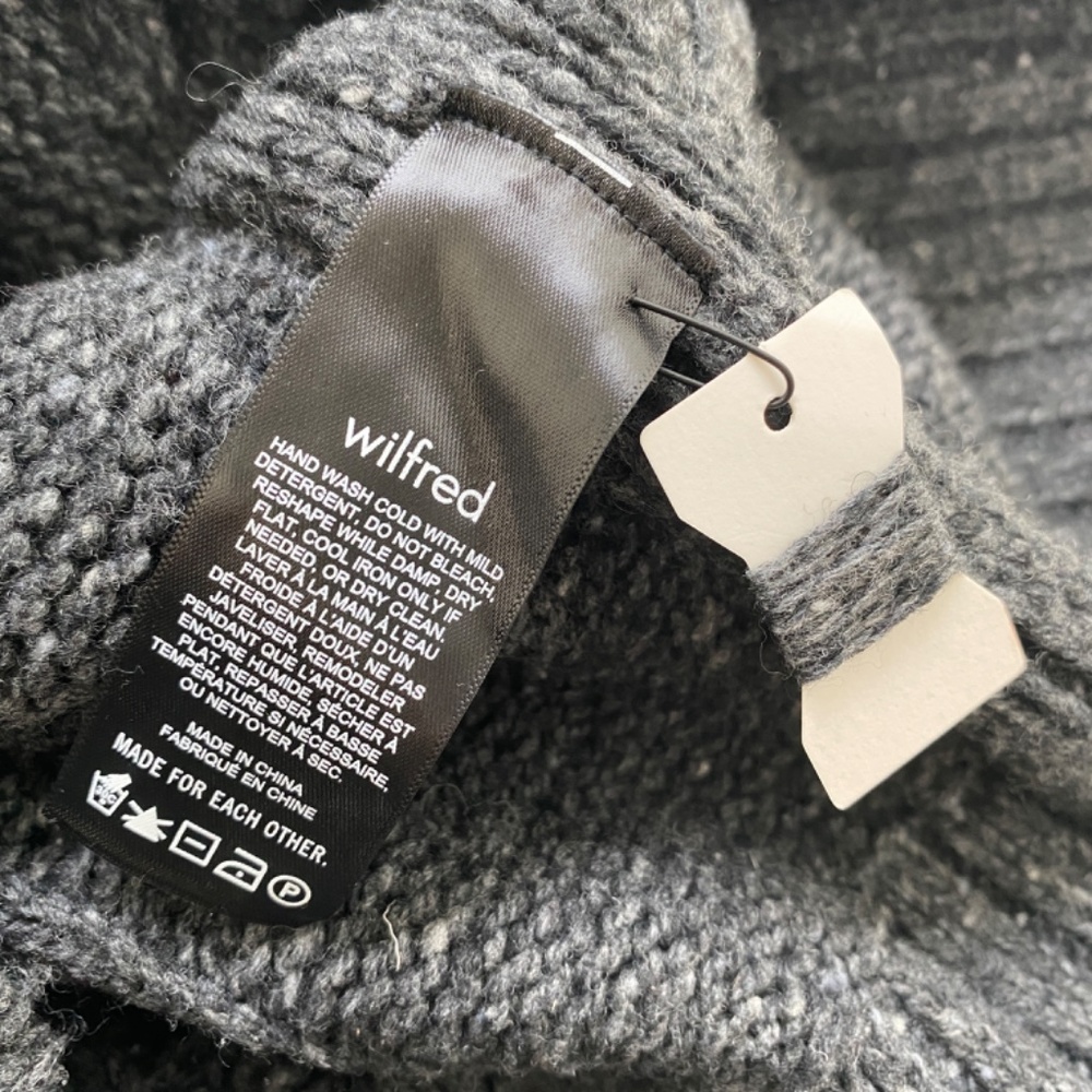 Aritzia Wilfred Bronco Cable Knit Wool Sweater XS Grey NWT - Picture 13 of 14